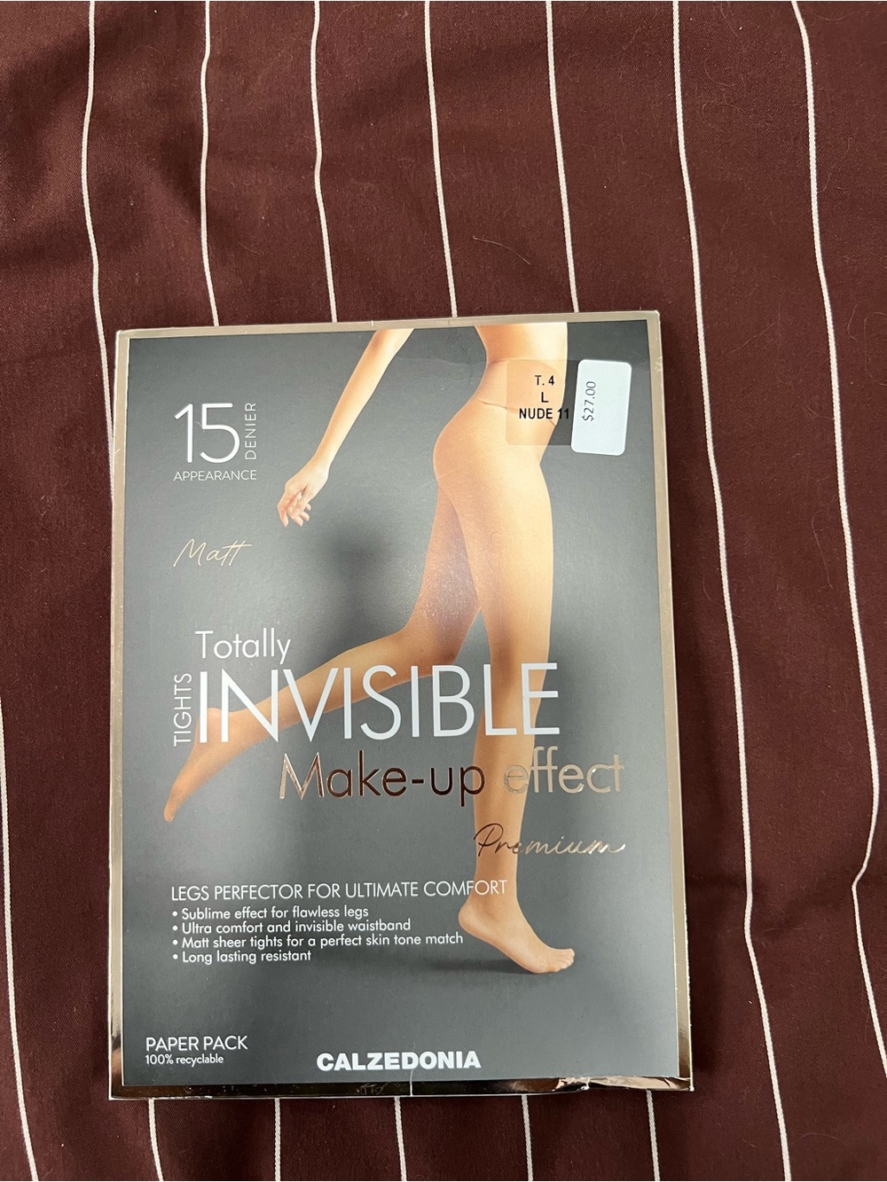 NWT Calzedonia Totally Invisible 15 Denier Nude Tights - Make-up Effect